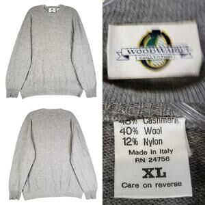 Vintage Woodward Men’s Cashmere Long Sleeve Pullover Sweater Size XL Gray